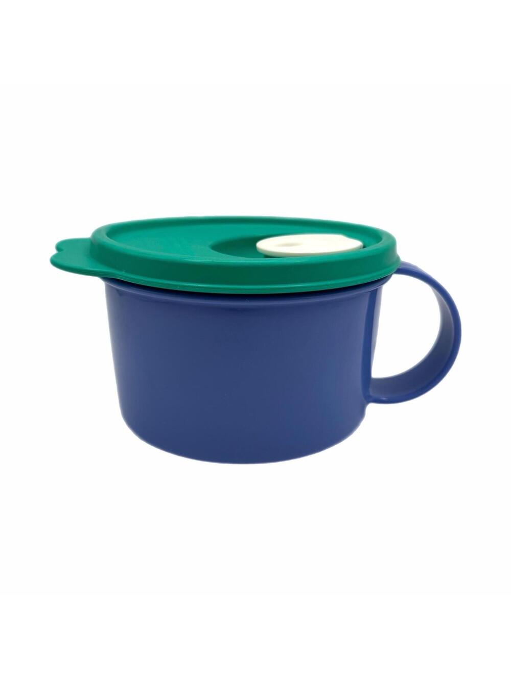 Vintage Tupperware CrystalWave 16oz Soup Mug – Blue with Teal Lid